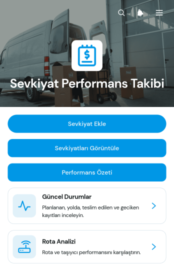 Sevkiyat Performansı Takip Uygulama Șablonu
