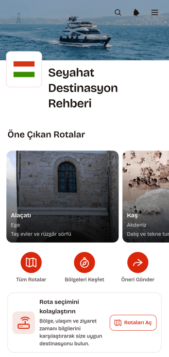 Seyahat Destinasyonları Rehberi Uygulama Șablonu