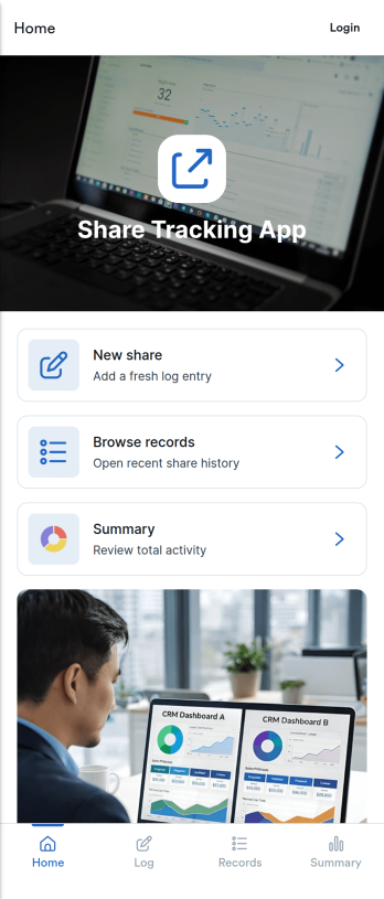 Share Tracking App Template