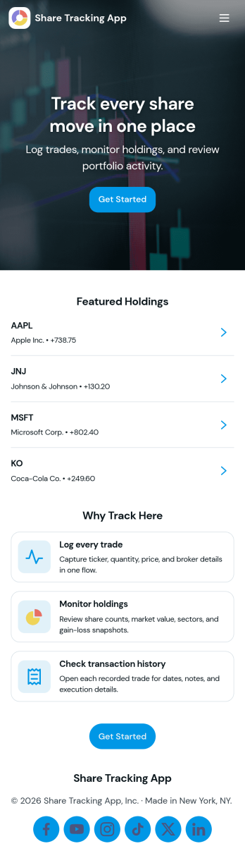 Share Tracking App Template