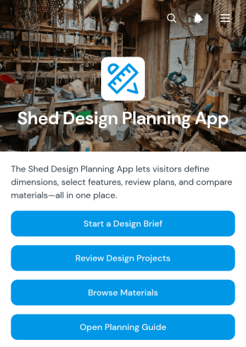 Shed Design Planning App Template