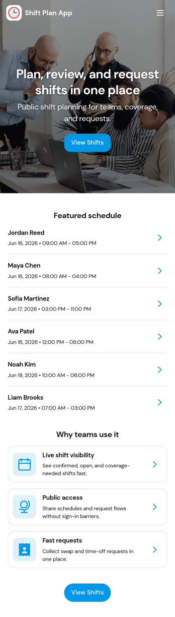 Shift Plan App Template