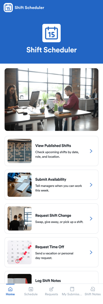 Shift Scheduler App Template
