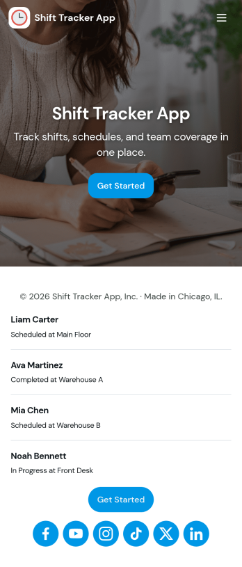 Shift Tracker App Template