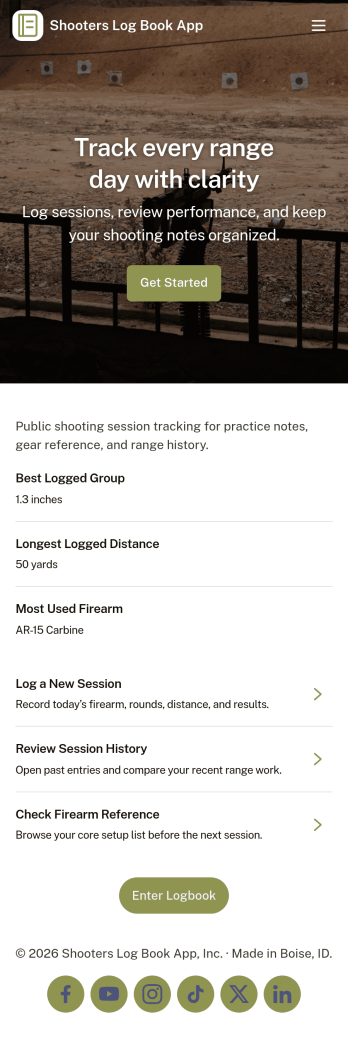 Shooters Log Book App Template