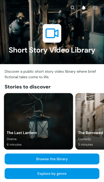 Short Story Video Library App Template