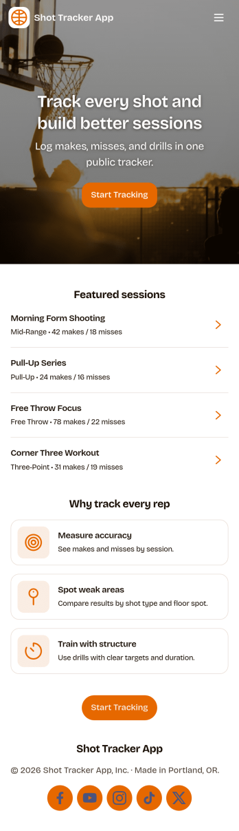 Shot Tracker App Template