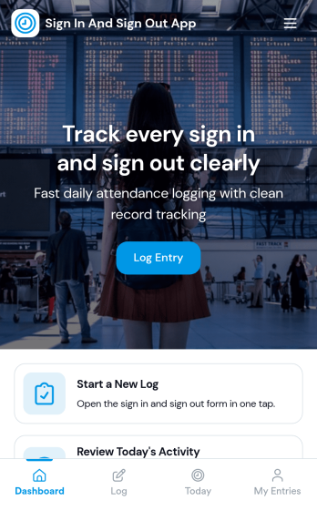 Sign In and Sign Out App Template