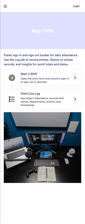 Sign In Out App Template