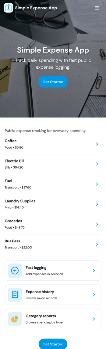 Simple Expense App Template