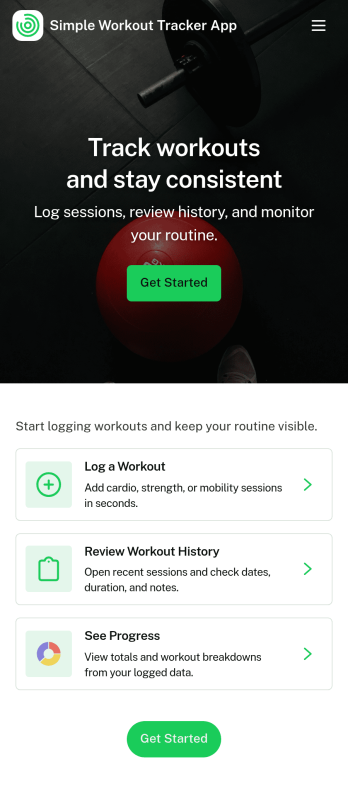 Simple Workout Tracker App Template