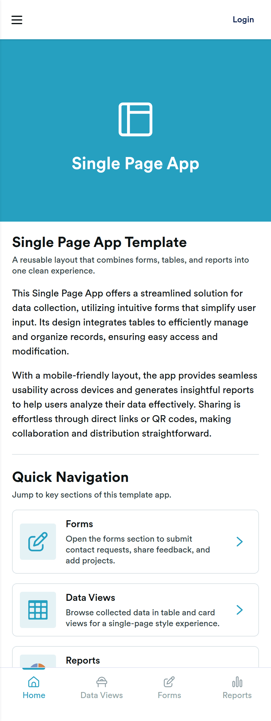 Single Page App Template | Jotform