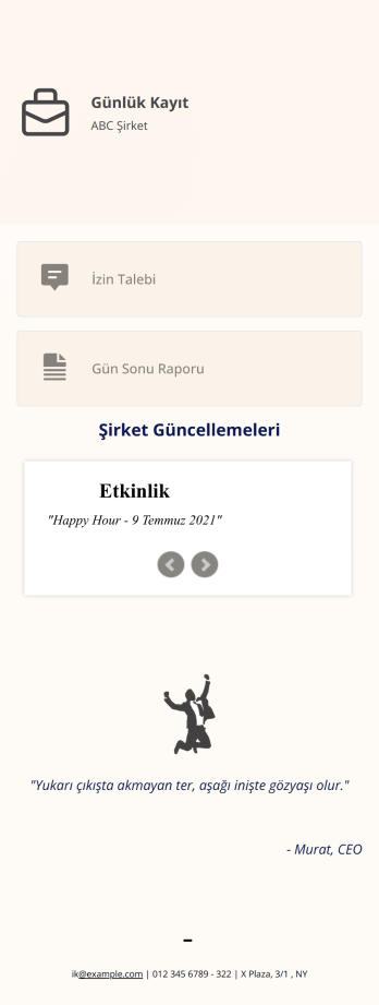 Şirket İçi Günlük Kayıt Uygulama Șablonu
