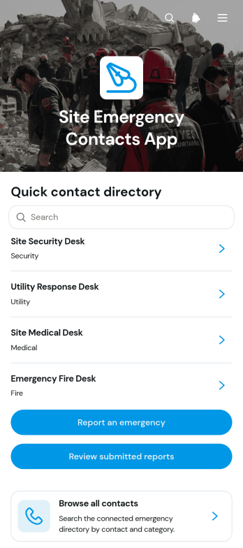 Site Emergency Contacts App Template