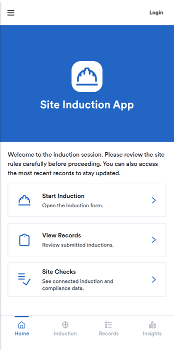 Site Induction App Template