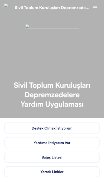 Sivil Toplum Kuruluşu Depremzede Yardım Uygulama Șablonu