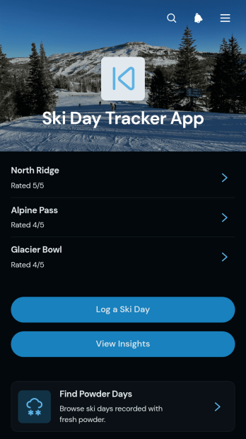 Ski Day Tracker App Template