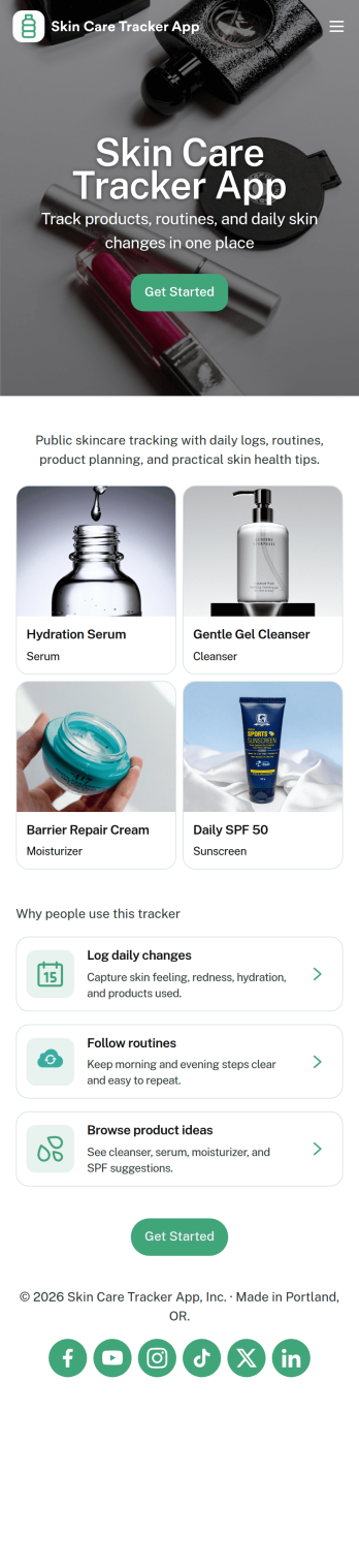 Skin Care Tracker App Template