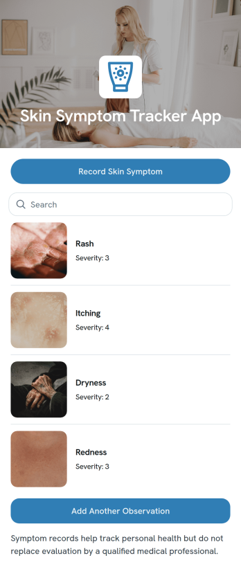 Skin Symptom Tracker App Template