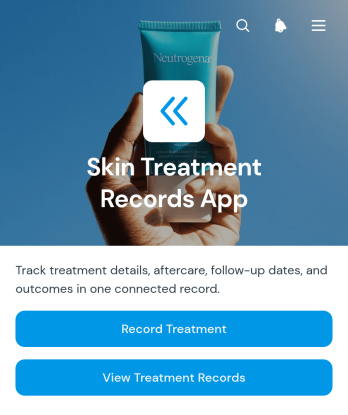 Skin Treatment Records App Template