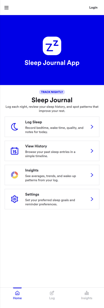 Sleep Journal App Template