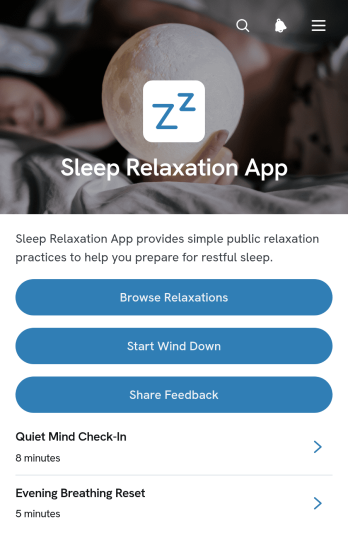 Sleep Relaxation App Template
