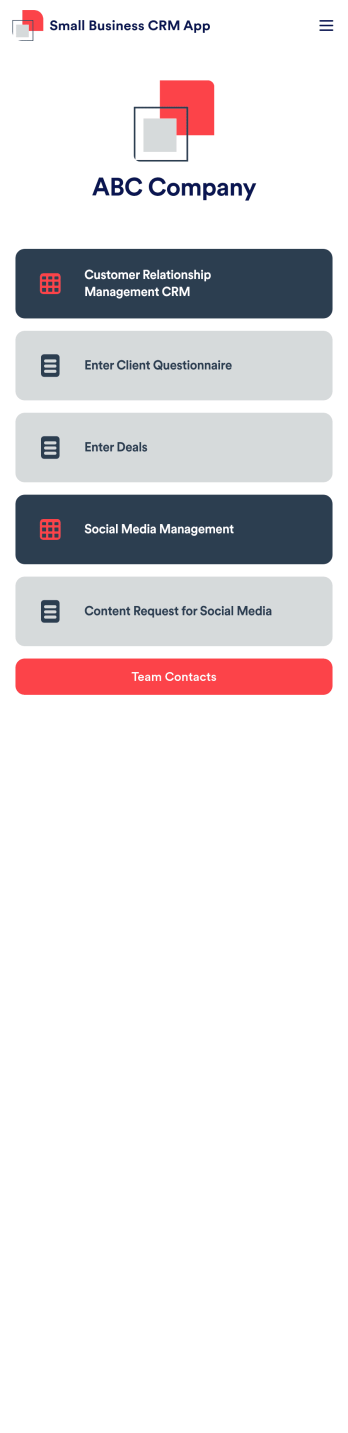 Small Business CRM App Template