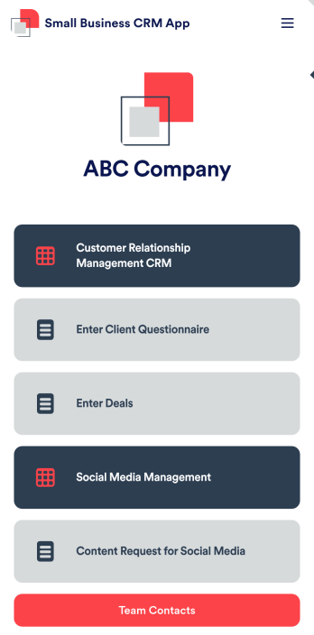 Small Business CRM App Template