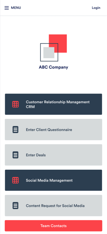 Small Business CRM App Template