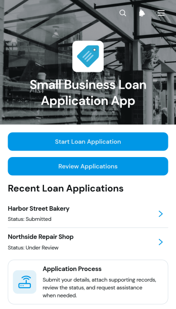 Small Business Loan Application App Template