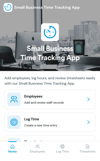 Small Business Time Tracking App Template