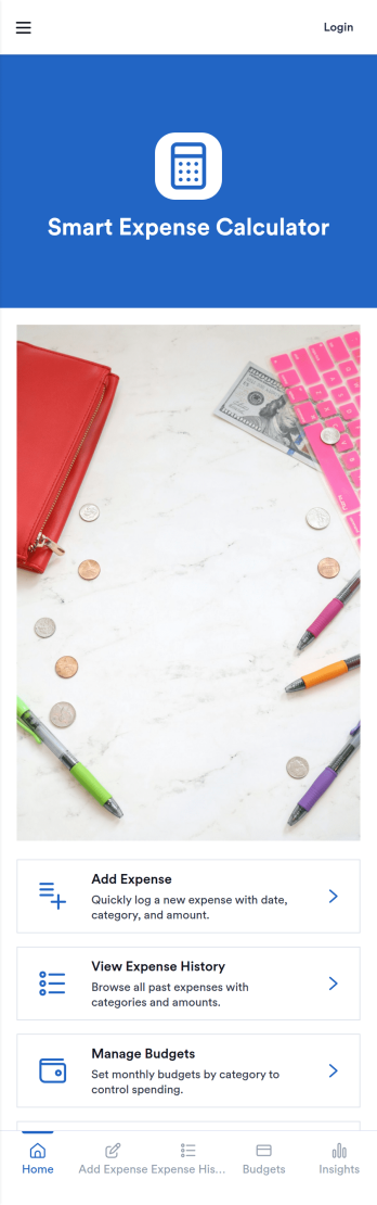 Smart Expense Calculator App Template