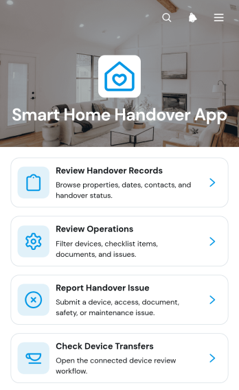 Smart Home Handover App Template
