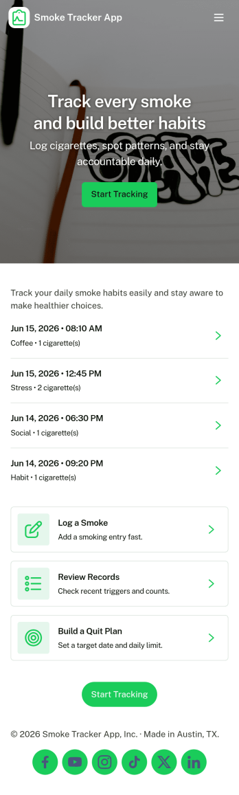 Smoke Tracker App Template