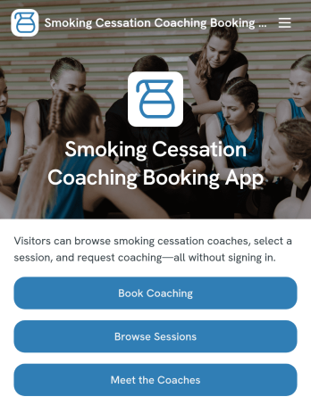 Smoking Cessation Coaching Booking App Template