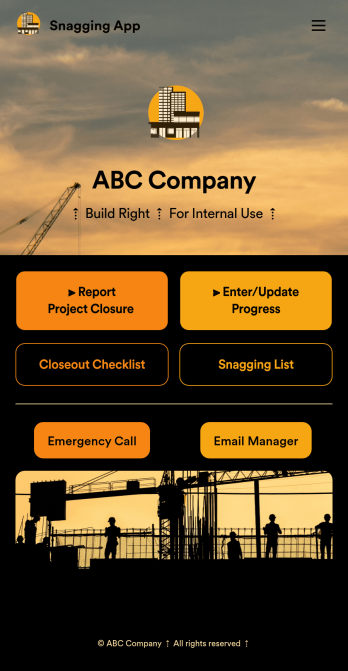 Snagging App Template