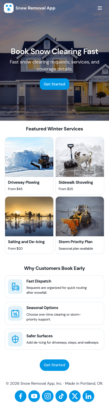 Snow Removal App Template