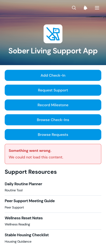 Sober Living Support App Template