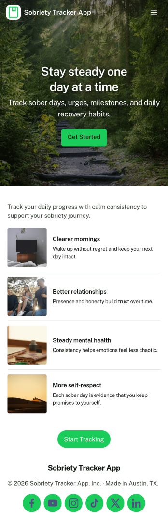 Sobriety Tracker App Template