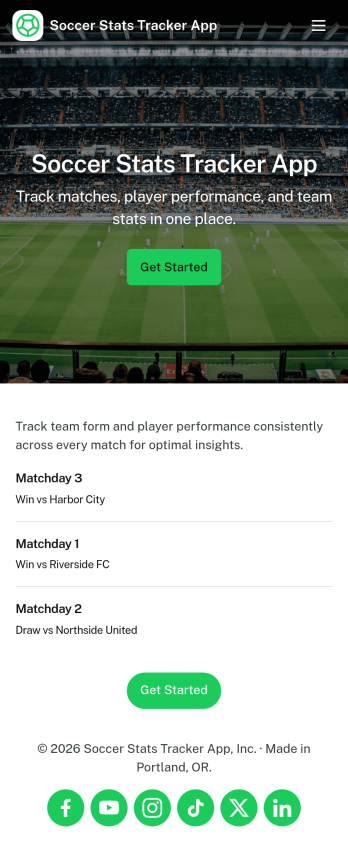 Soccer Stats Tracker App Template
