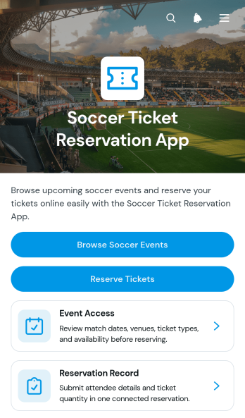Soccer Ticket Reservation App Template