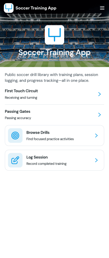 Soccer Training App Template