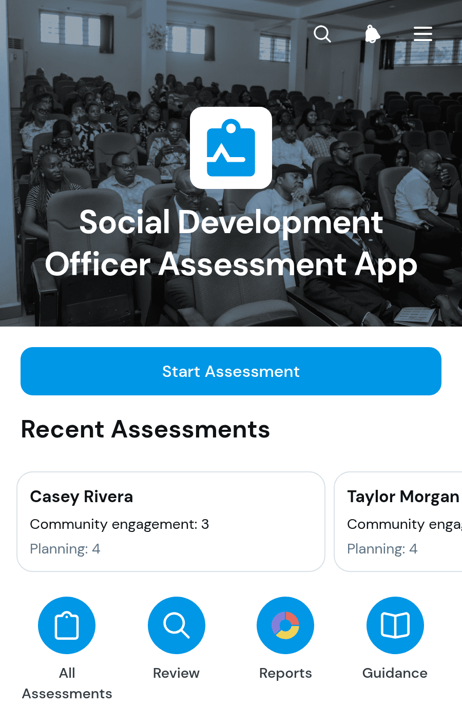 Social Development Officer Assessment App Template | Jotform