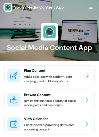Social Media Content App Template