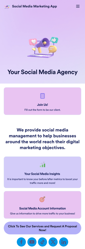 Social Media Marketing App Template