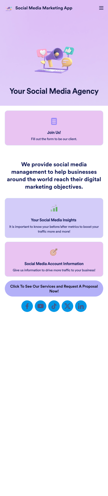 Social Media Marketing App Template