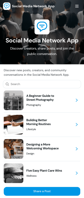 Social Media Network App Template