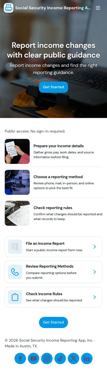 Social Security Income Reporting App Template