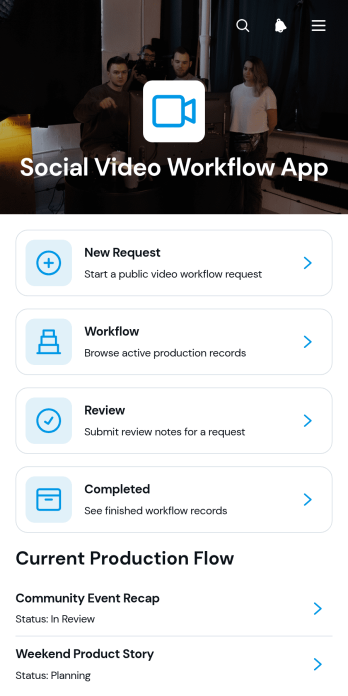 Social Video Workflow App Template