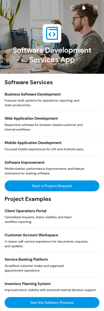 Software Development Services App Template